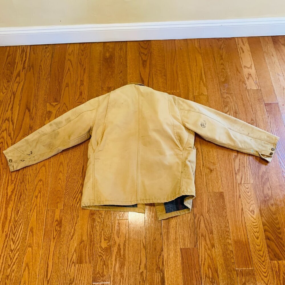Vintage Distressed Carhartt Blanket Lined Chore Jacket Coat Size Large - Picture 9 of 16